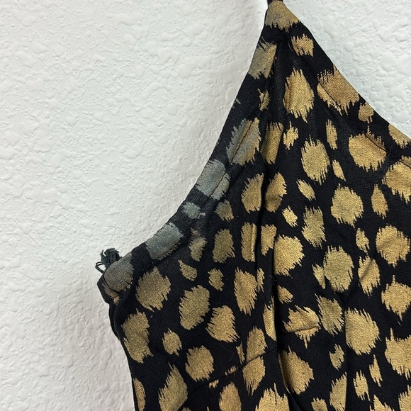 80s vintage Popi brand. Disco streetwear crop leg jumpsuit gold cheetah spots. - Picture 6 of 11